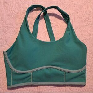Wilo the Label women's size Medium  ribbed outline sports bra sea green NWOT
